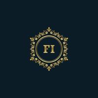 lettera fi logo con lusso oro modello. eleganza logo vettore modello.