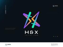 moderno e creativo iniziale lettera h e X logo design. hx o xh lettera logo con colorato pendenza stile. adatto per attività commerciale e tecnologia logo vettore