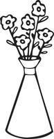 separazione icona linea, vaso di fiori. illustrazione vettore. vettore