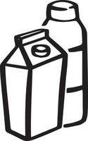 icona raffigurante latte, Yogurt. linea latteria e latteria prodotti vettore