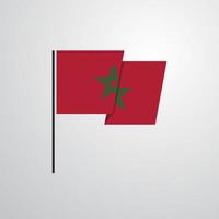Marocco agitando bandiera design vettore