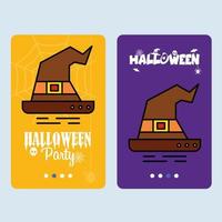 contento Halloween invito design con cappello vettore