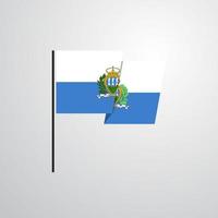 san Marino agitando bandiera design vettore