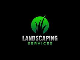 logo del paesaggio per aziende, organizzazioni o siti Web di giardinaggio o prato vettore