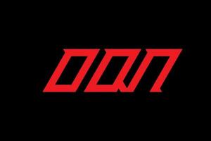 oqn lettera e alfabeto logo design vettore