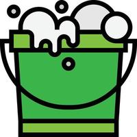 secchio lavare pulizia - pieno schema icona vettore