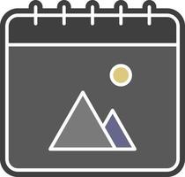 calendario, montagne colore icona vettore
