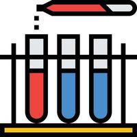 test laboratorio scienza medico - pieno schema icona vettore