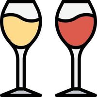 vino alcool bicchiere Saluti bevanda - pieno schema icona vettore