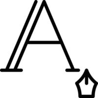 mano scrittura penna inchiostro alfabeto - schema icona vettore