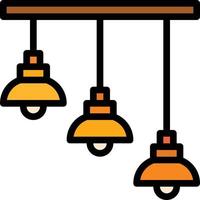 sospeso lampade lampade illuminazione lampadina mobilia - pieno schema icona vettore