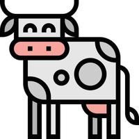 mucca animale mammifero - pieno schema icona vettore