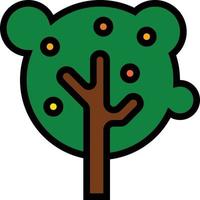 albero frutta crescita - pieno schema icona vettore