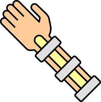 braccio, osso, rompere, bastone, per cravatta colore icona vettore