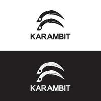 karambit coltello icona logo design vettore modello