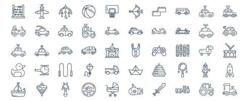 collezione di icone relazionato per giocattoli, Compreso icone piace abaco, aereo, sfera, pallacanestro e di più. vettore illustrazioni, pixel Perfetto impostato