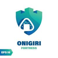 onigiri fortezza logo vettore