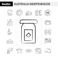 Australia indipendenza mano disegnato icona imballare per progettisti e sviluppatori icone di animale Medusa mare frutti di mare testa sicurezza assicurazione protezione vettore