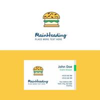 piatto hamburger logo e visitare carta modello busienss concetto logo design vettore