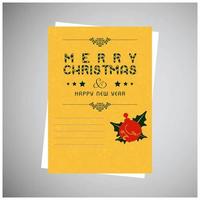 Natale saluti carta design con grigio sfondo vettore