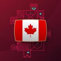 Canada bandiera per 2022 calcio tazza torneo. isolato nazionale squadra bandiera con geometrico elementi per 2022 calcio o calcio vettore illustrazione