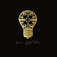 d'oro lampadina leggero logo per gratuito vettore