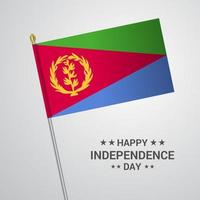 eritrea indipendenza giorno tipografico design con bandiera vettore