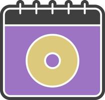 calendario, memoria, disco colore icona vettore
