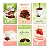 set di sei poster di prodotti al cioccolato vettore