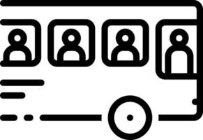 linea icona per alunno seduta nel il autobus vettore