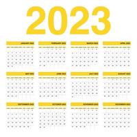 calendario annuale 2023 nel piatto design. vettore illustrazione