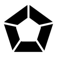 un' pieno disegno, icona di pentagono grafico vettore
