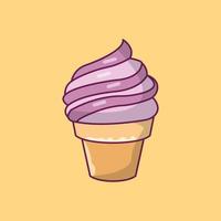 illustrazione vettoriale del cono gelato su uno sfondo. simboli di qualità premium. icone vettoriali per il concetto e la progettazione grafica.