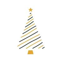 lineare mano disegnato Natale albero illustrazione vettore