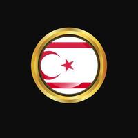 settentrionale Cipro bandiera d'oro pulsante vettore