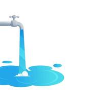 illustrazione in esecuzione acqua rubinetto vettore