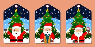 decorativo Natale etichetta collezione vettore