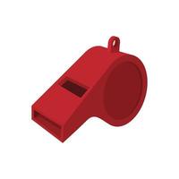 rosso fischio cartone animato icona vettore