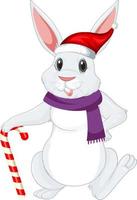 carino bianca coniglio cartone animato personaggio vettore