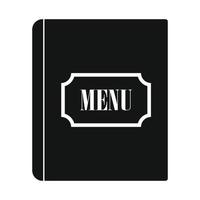 ristorante menù nero semplice icona vettore