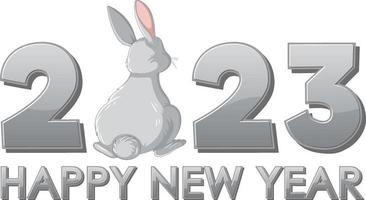contento nuovo anno 2023 coniglio anno vettore