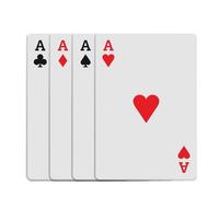 quattro assi giocando carte icona, realistico stile vettore