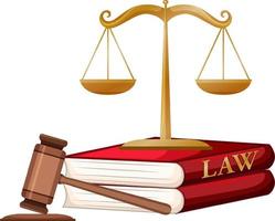 il bilancia di giustizia e legale martello vettore