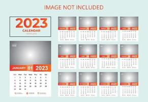 calendario design 2023, 2023 parete calendario modello, 12 pagine calendario design 2023, parete calendario design 2023 vettore