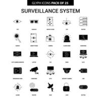 sorveglianza glifo vettore icona impostato