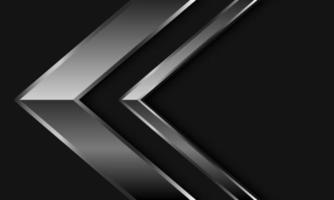 direzione della freccia d'argento astratta geometrica su grigio con design di spazio vuoto moderno vettore di sfondo futuristico