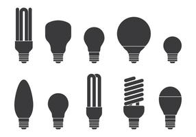 Set di icone di lampadina vettore
