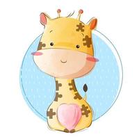 carino giraffa nel modello di puzzle vettore