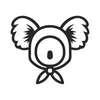 koala orecchio viso felpa con cappuccio testa icona su un' bianca sfondo. vettore illustrazione