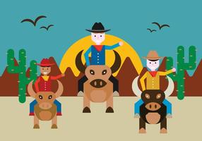 Bull Rider Vector gratuito